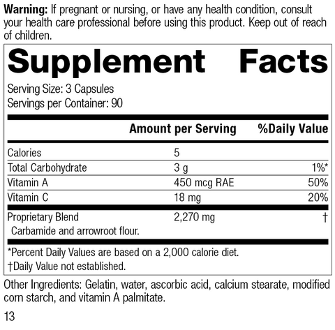 A-C Carbamide®, 270 Capsules, Rev 12 Supplement Facts