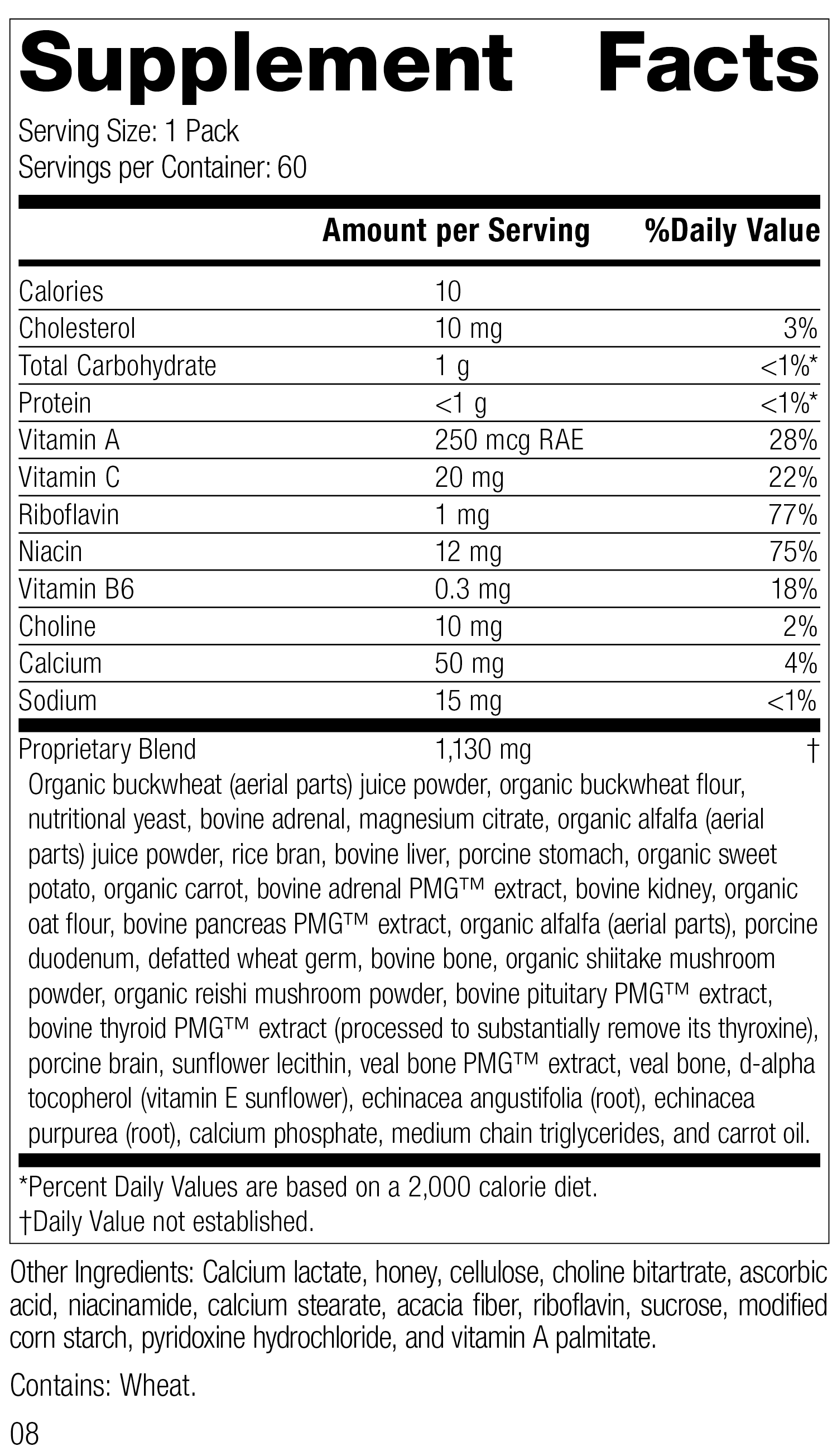 Adrenal Health Pack, Rev 08 Supplement Facts