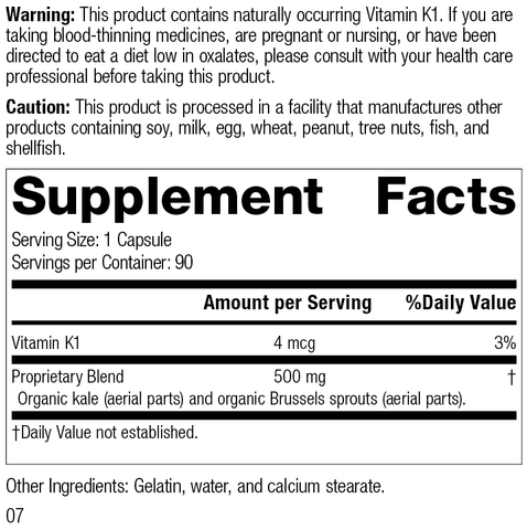 Cruciferous Complete™, 90 Capsules, Rev 07 Supplement Facts