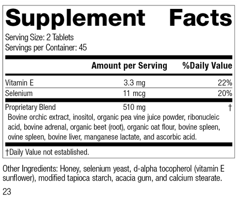 Cataplex® E, 90 Tablets, Rev 23 Supplement Facts