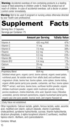 4030 Catalyn with Iron R15 Supplement Facts