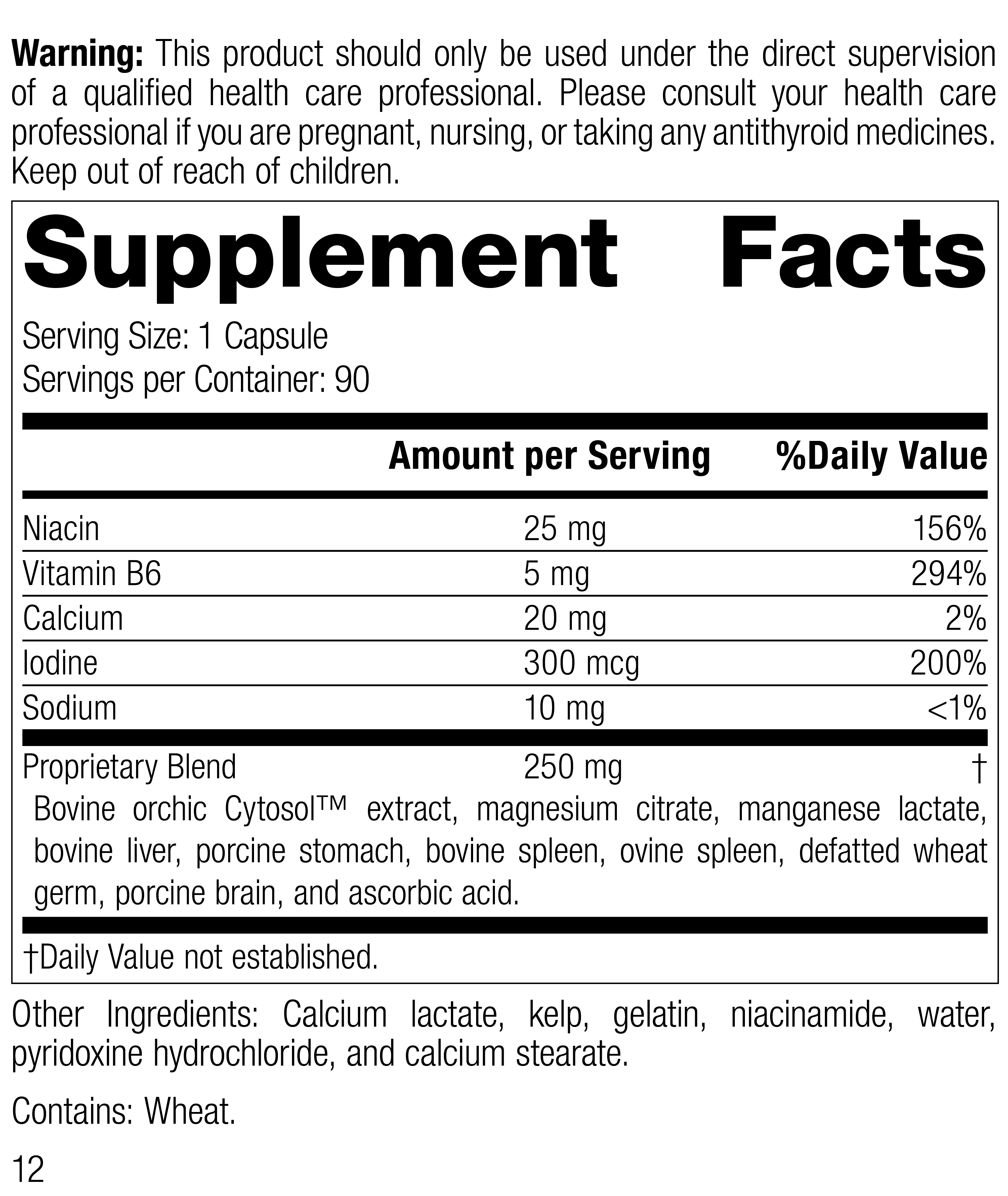 Min-Chex®, 90 Capsules, Rev 11 Supplement Facts