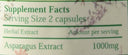 Asparagus Extract 120 Capsules