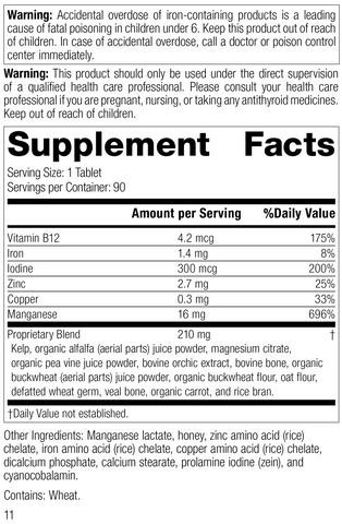 Trace Minerals-B12 R11 90 Tablets Label Image