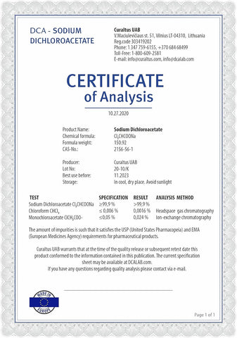 DCA Sodium Dichloroacetate