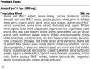 supplement fact label