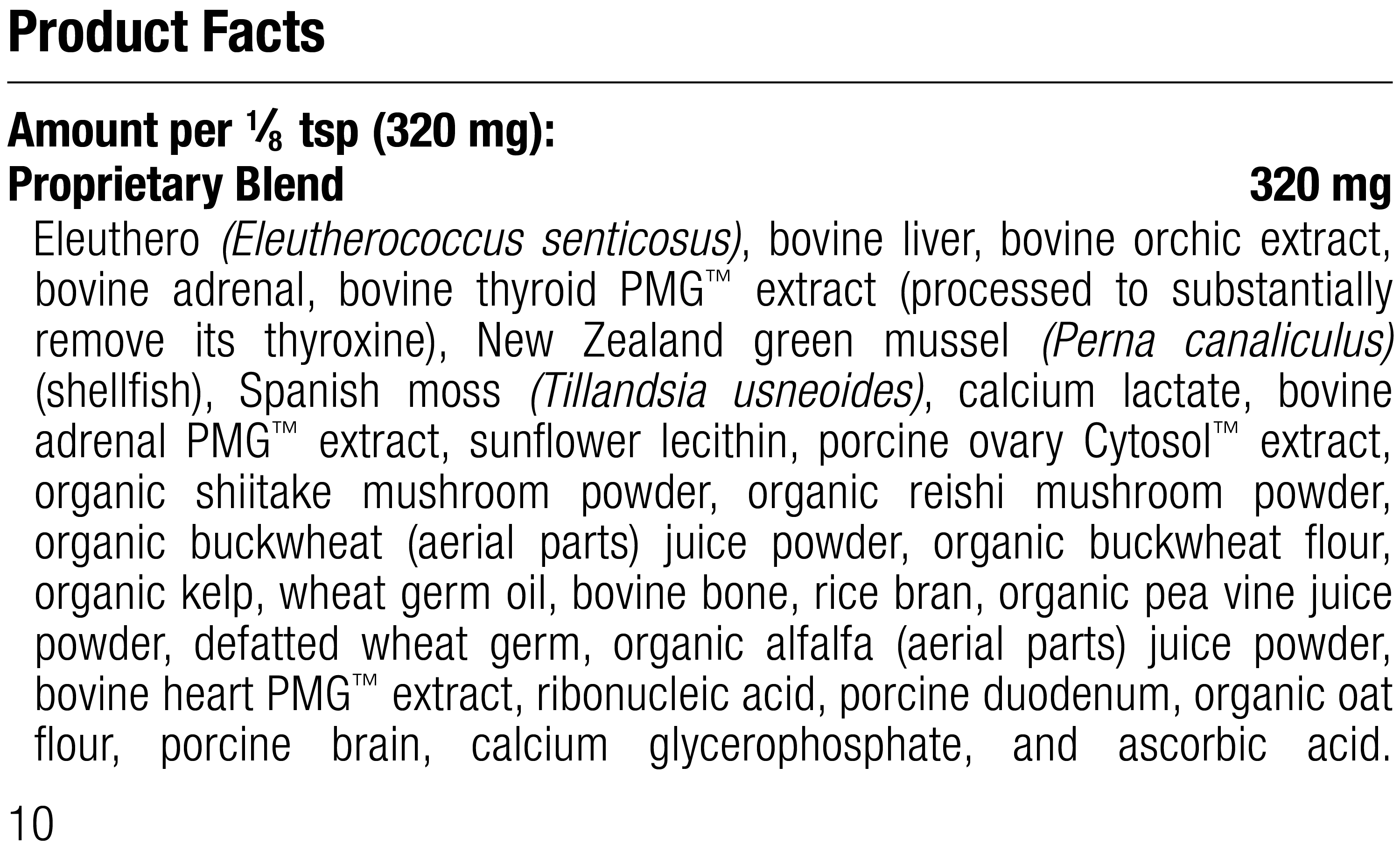Canine Thyroid Support, 100 g, Rev 10 Supplement Facts