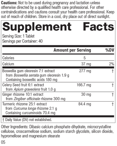 Boswellia Complex, 40 Tablets, Rev 04 Supplement Facts