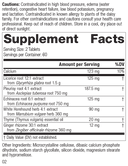 Broncafect, 60 Tablets, Rev 02 Supplement Facts