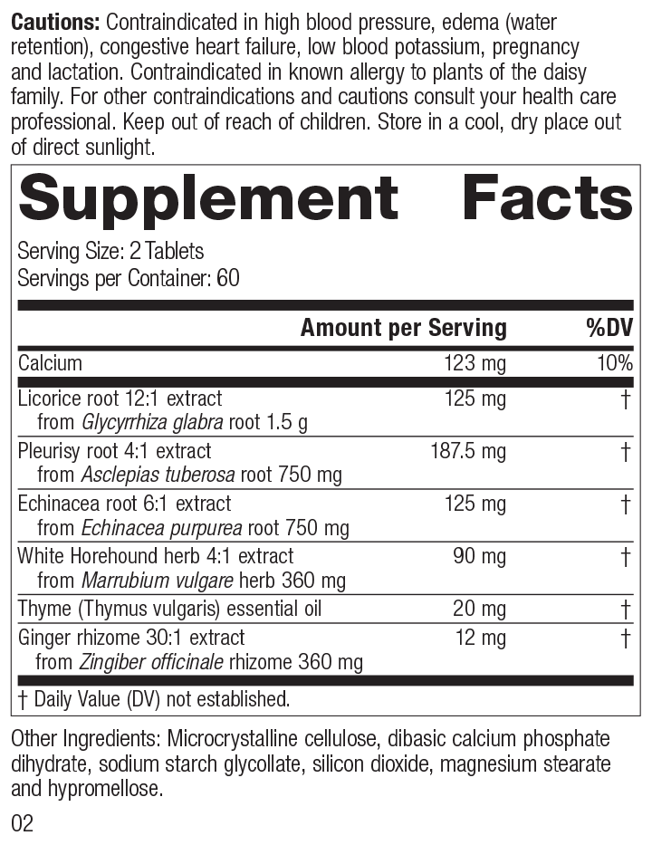 Broncafect, 60 Tablets, Rev 01 Supplement Facts