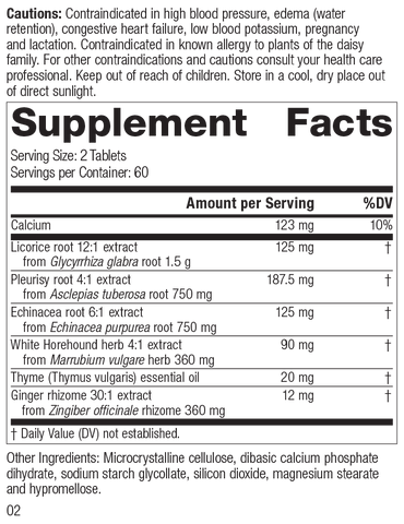 Broncafect, 60 Tablets, Rev 01 Supplement Facts