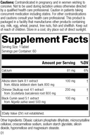 supplement fact label