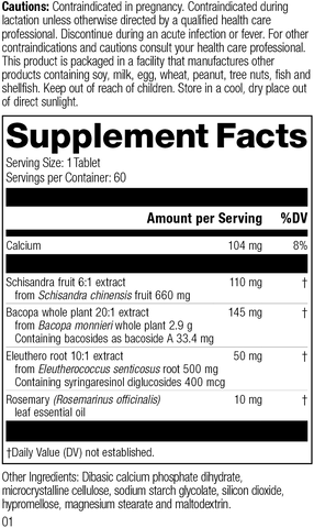 Bacopa Complex, Rev 01 Supplement Facts