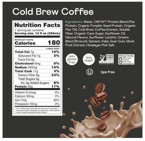 OWYN Protein Drink Cold Brew