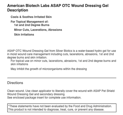 ASAP Wound Dressing Gel