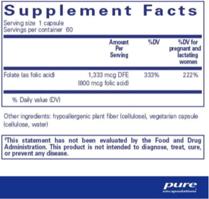 Folic Acid 60 Capsules