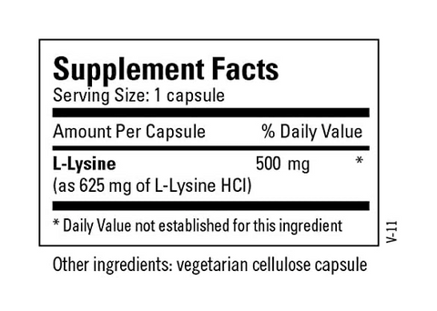 L-Lysine 500mg 100 Capsules