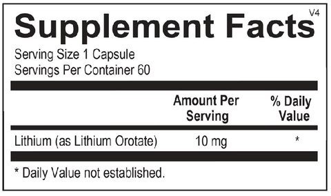 Lithium Orotate 60 Capsules