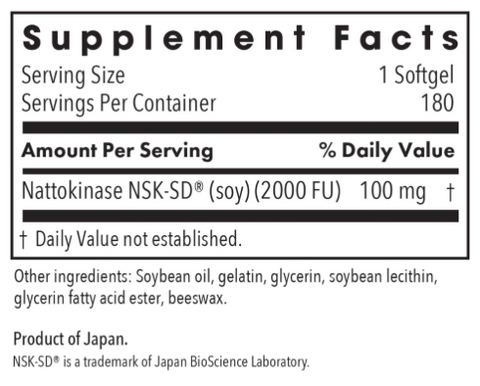 Nattokinase 100mg 60 Soft Gels