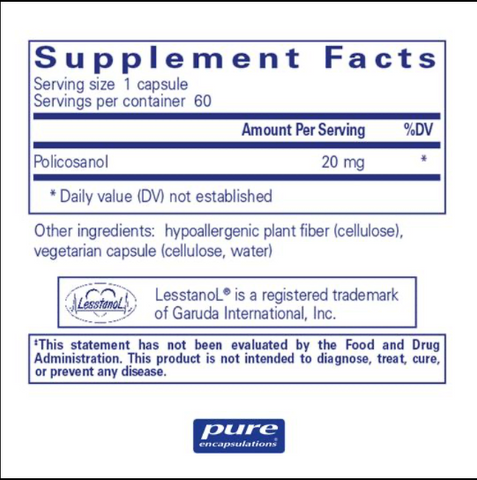 Policosanol 20mg 60 Capsules