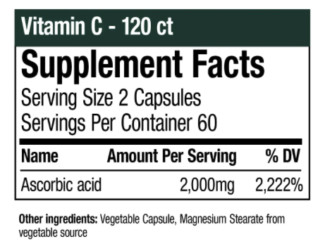 Vitamin C 120 Capsules