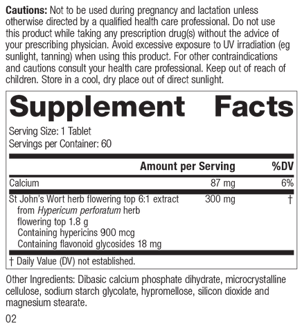 M1795 St John's Wort 1.8g R01 Supplement Fact